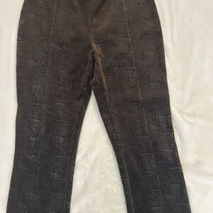 Elegant Brown Textured Women's Pants